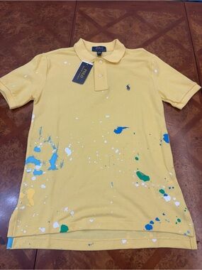 Polo by Ralph Lauren Yellow Paint-Splatter Short-Sleeve Polo